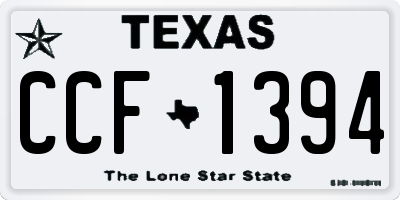 TX license plate CCF1394