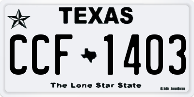 TX license plate CCF1403