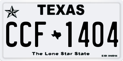 TX license plate CCF1404