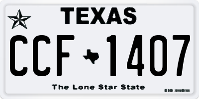 TX license plate CCF1407