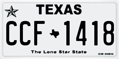 TX license plate CCF1418
