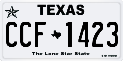 TX license plate CCF1423
