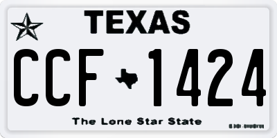 TX license plate CCF1424