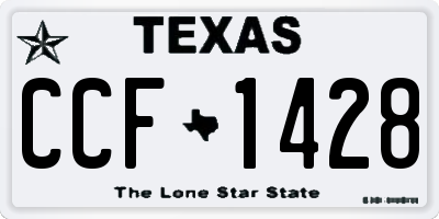 TX license plate CCF1428