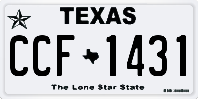 TX license plate CCF1431