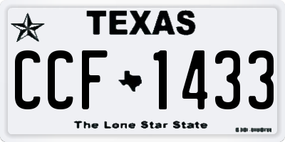 TX license plate CCF1433