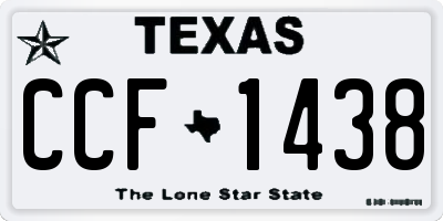 TX license plate CCF1438