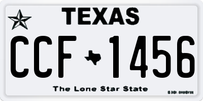 TX license plate CCF1456