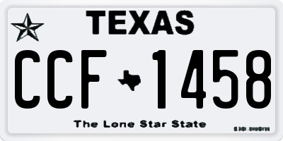 TX license plate CCF1458
