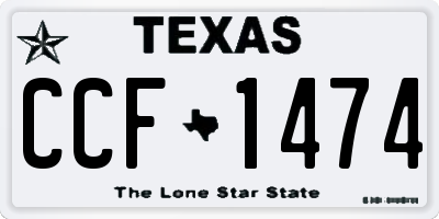 TX license plate CCF1474