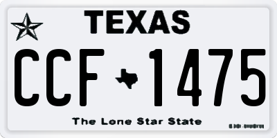 TX license plate CCF1475