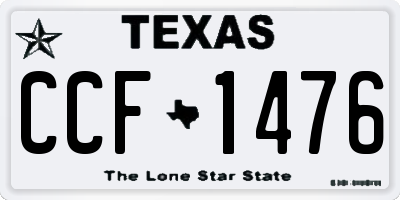 TX license plate CCF1476