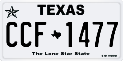 TX license plate CCF1477