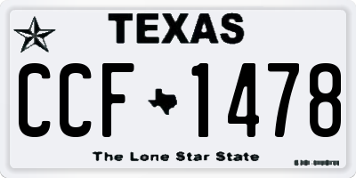 TX license plate CCF1478