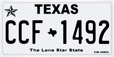 TX license plate CCF1492