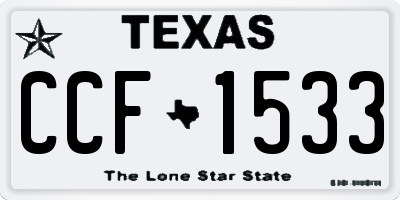 TX license plate CCF1533
