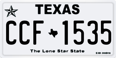 TX license plate CCF1535
