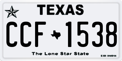 TX license plate CCF1538