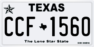 TX license plate CCF1560