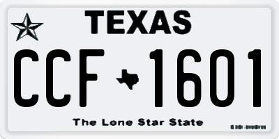 TX license plate CCF1601