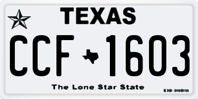 TX license plate CCF1603