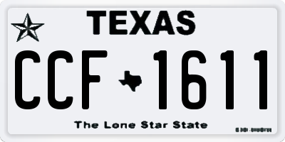 TX license plate CCF1611