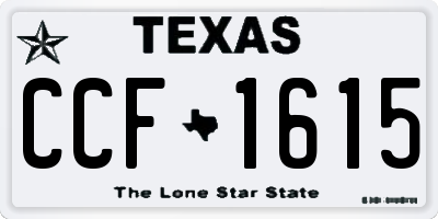 TX license plate CCF1615