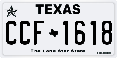 TX license plate CCF1618