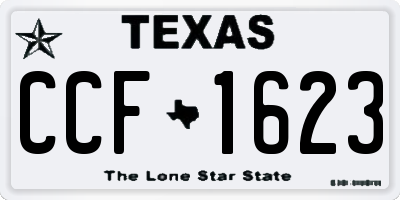 TX license plate CCF1623