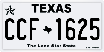 TX license plate CCF1625