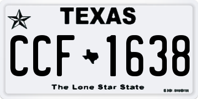 TX license plate CCF1638