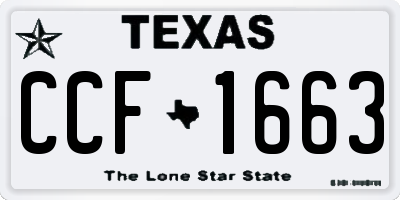 TX license plate CCF1663