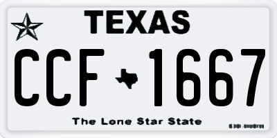 TX license plate CCF1667