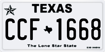TX license plate CCF1668
