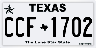 TX license plate CCF1702