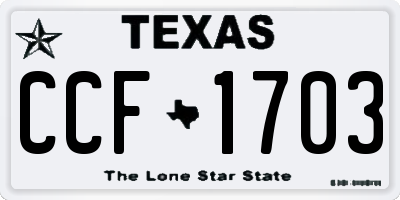 TX license plate CCF1703