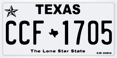 TX license plate CCF1705