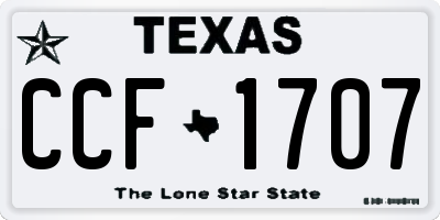 TX license plate CCF1707