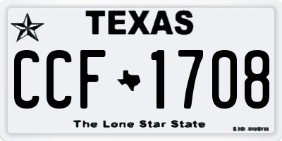 TX license plate CCF1708