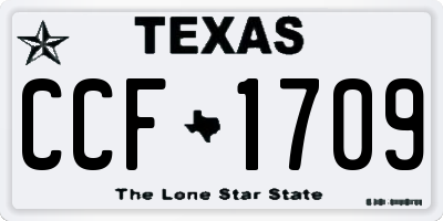 TX license plate CCF1709