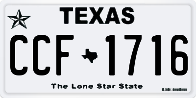 TX license plate CCF1716