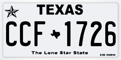 TX license plate CCF1726