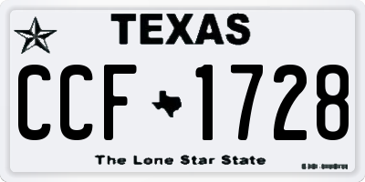 TX license plate CCF1728