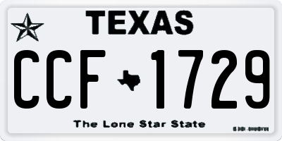 TX license plate CCF1729