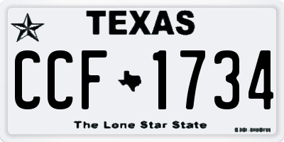 TX license plate CCF1734