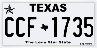 TX license plate CCF1735