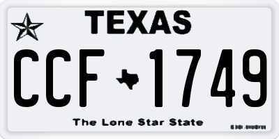 TX license plate CCF1749