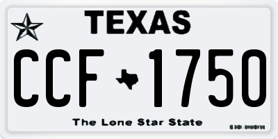 TX license plate CCF1750