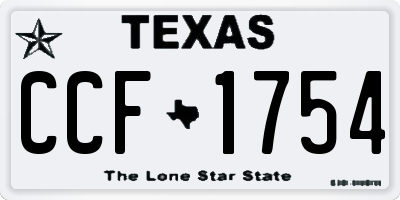 TX license plate CCF1754