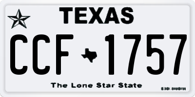 TX license plate CCF1757